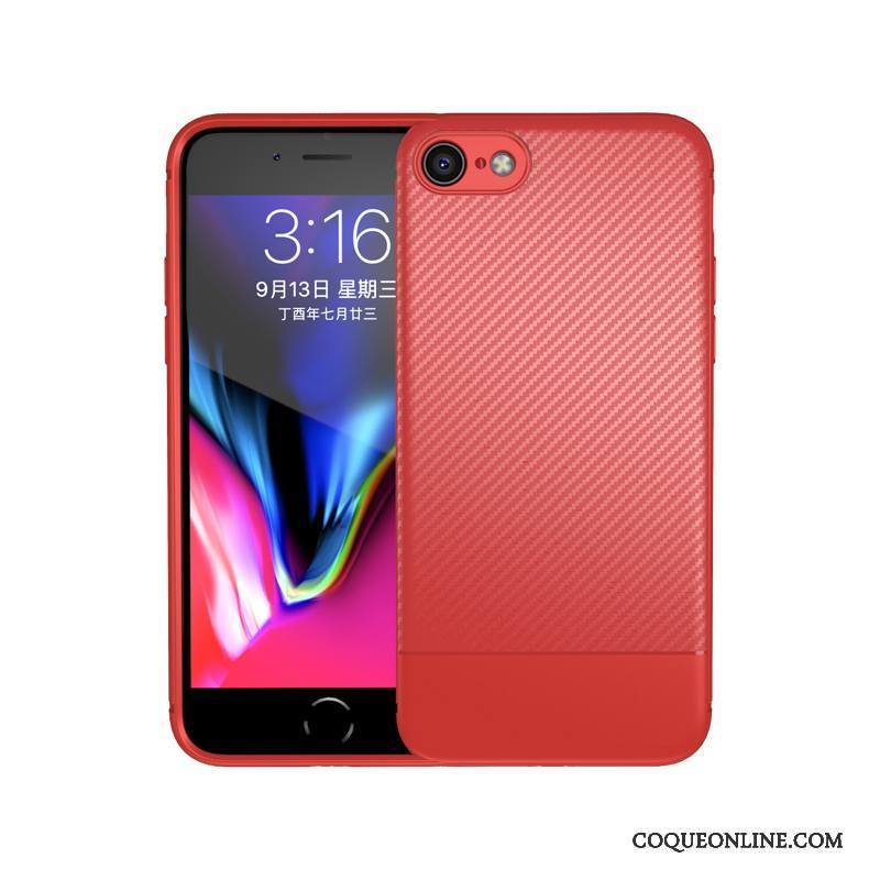 iPhone 8 Élégant Incassable Fluide Doux Coque Rouge Tout Compris Étui