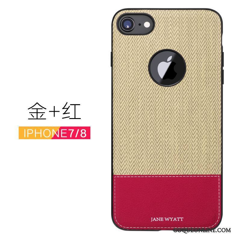 iPhone 8 Étui En Cuir Luxe Nouveau Or Coque De Téléphone Rouge Incassable