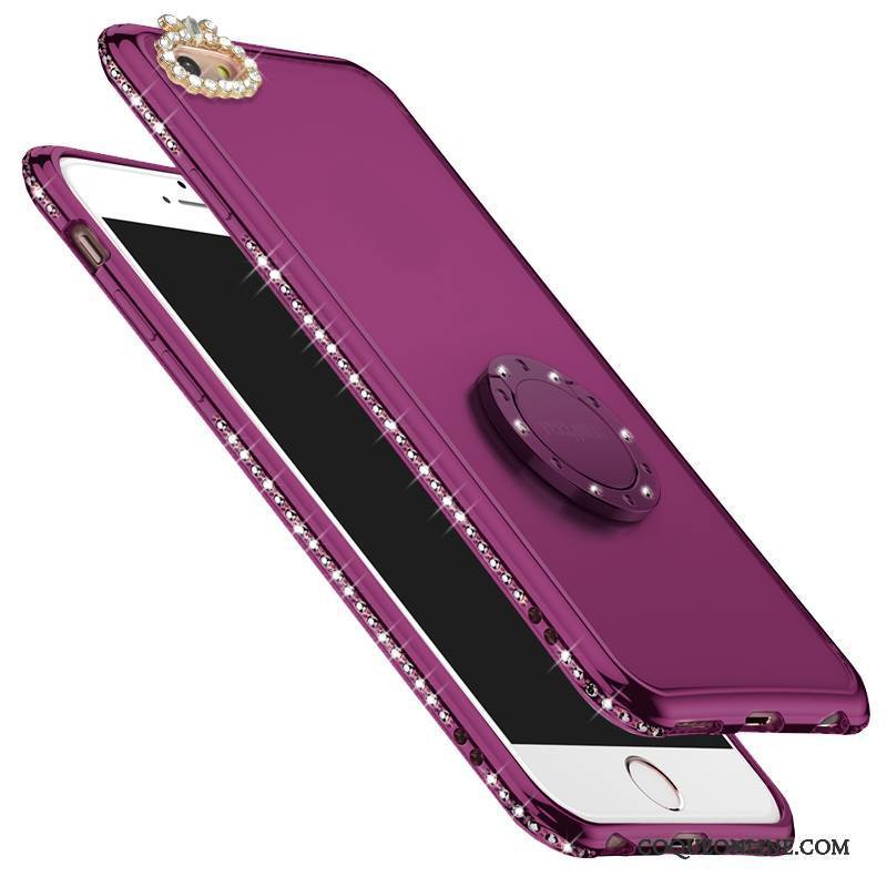 iPhone 8 Étui Silicone Violet Coque De Téléphone Strass Incassable Support