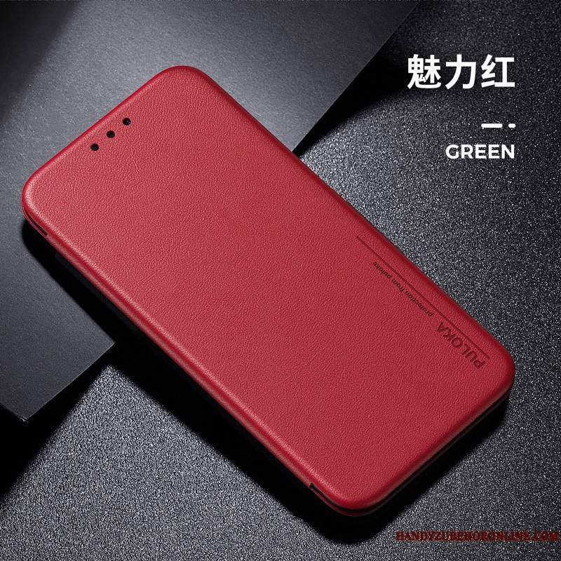 iPhone Se 2020 Business Coque De Téléphone Étui En Cuir Clamshell Incassable Rouge Personnalité