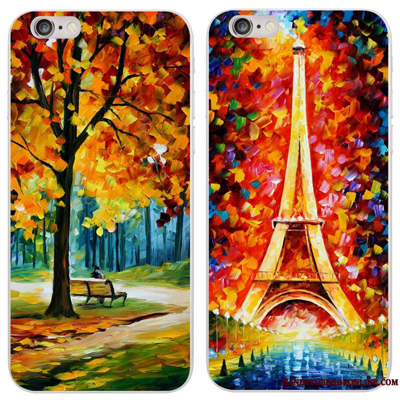 iPhone Se 2020 Sac Coque Silicone De Téléphone Peinture À L'huile Protection