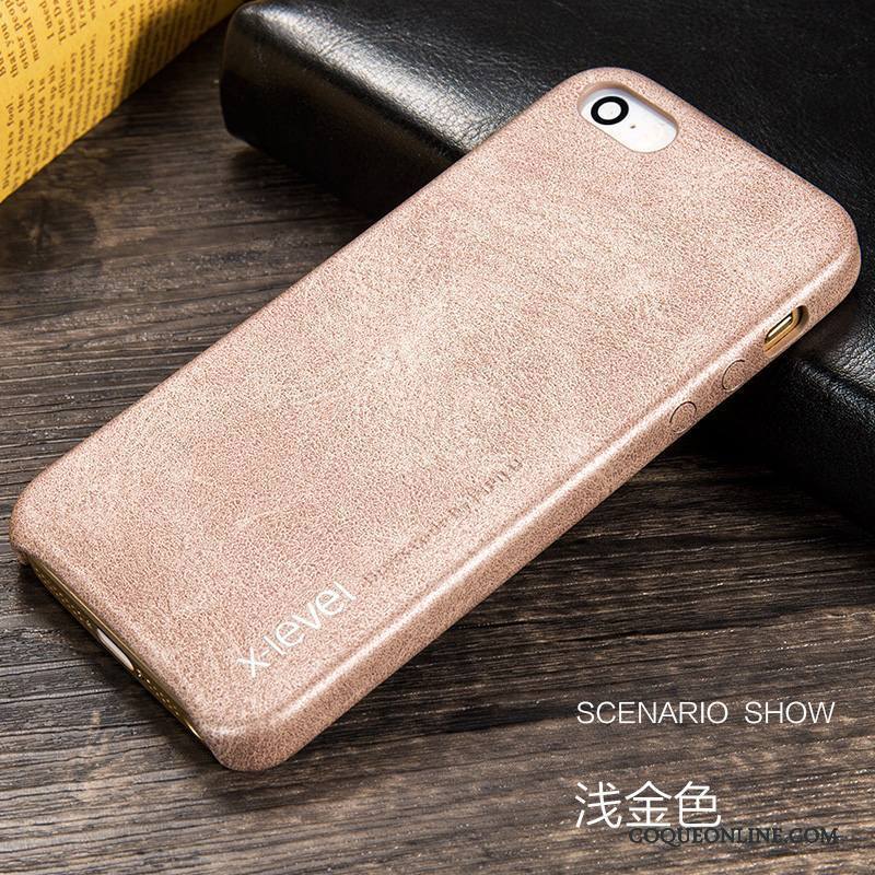 iPhone Se Coque Tendance Incassable Étui Clair Or Très Mince Étui En Cuir