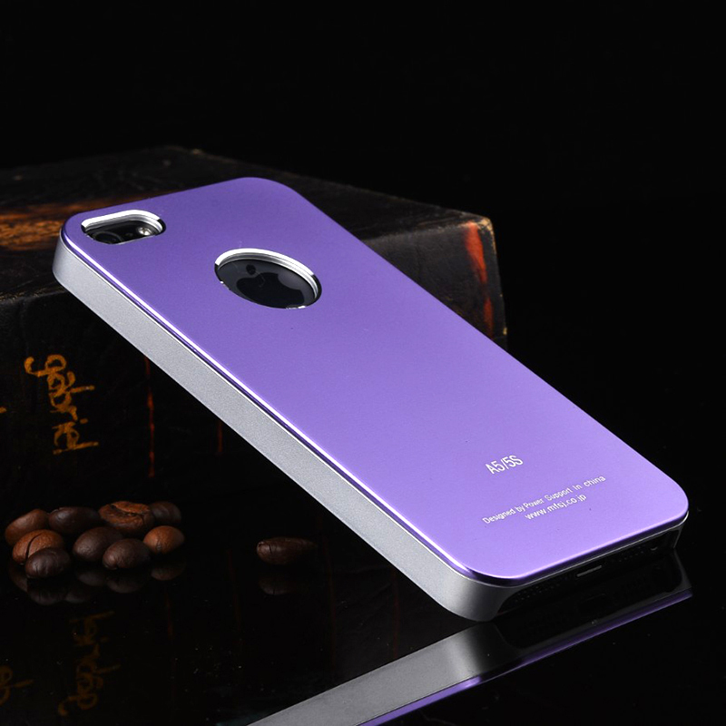 iPhone Se Métal Couvercle Arrière Étui Coque De Téléphone Délavé En Daim Violet Tendance