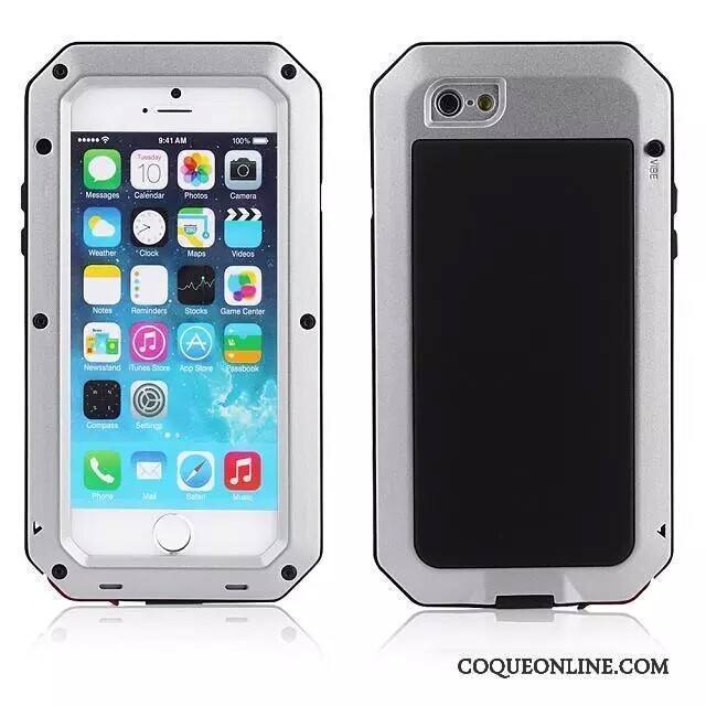 iPhone Se Métal Tendance Trois Défenses Coque Gris Étui Protection