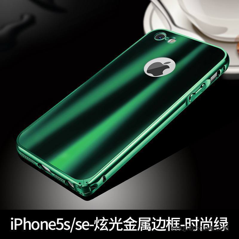 iPhone Se Vert Étui Or Rose Métal Coque De Téléphone Protection Éblouissement