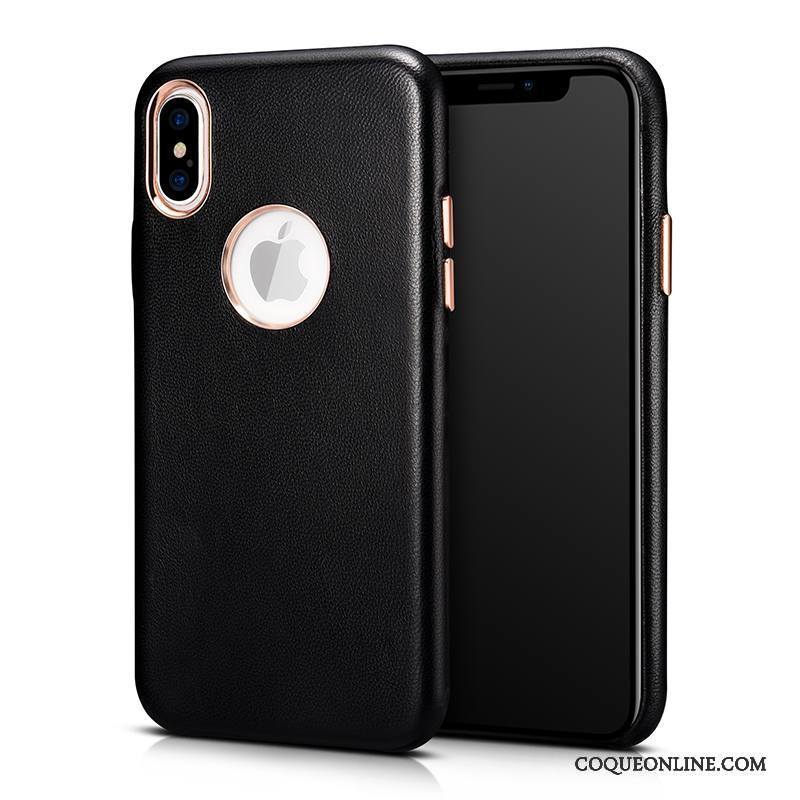 iPhone X Business Protection Étui Coque De Téléphone Étui En Cuir Incassable Cuir Véritable