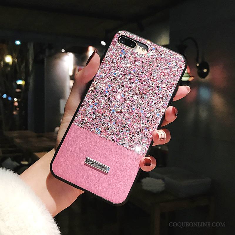 iPhone X Coloré Rose Coque De Téléphone Couture Couleurs Créatif Strass Tendance