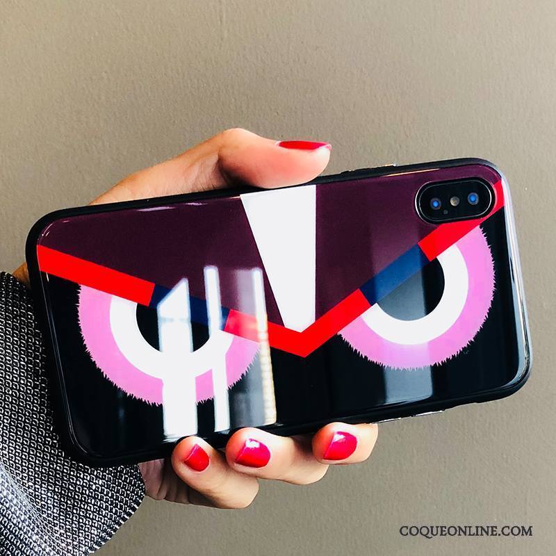 iPhone X Coque Amoureux Net Rouge Célébrité Marque De Tendance Étui Petit Multicolore