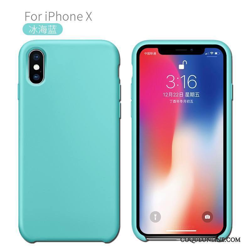 iPhone X Coque Bleu Créatif Protection Fluide Doux Étui Incassable Silicone