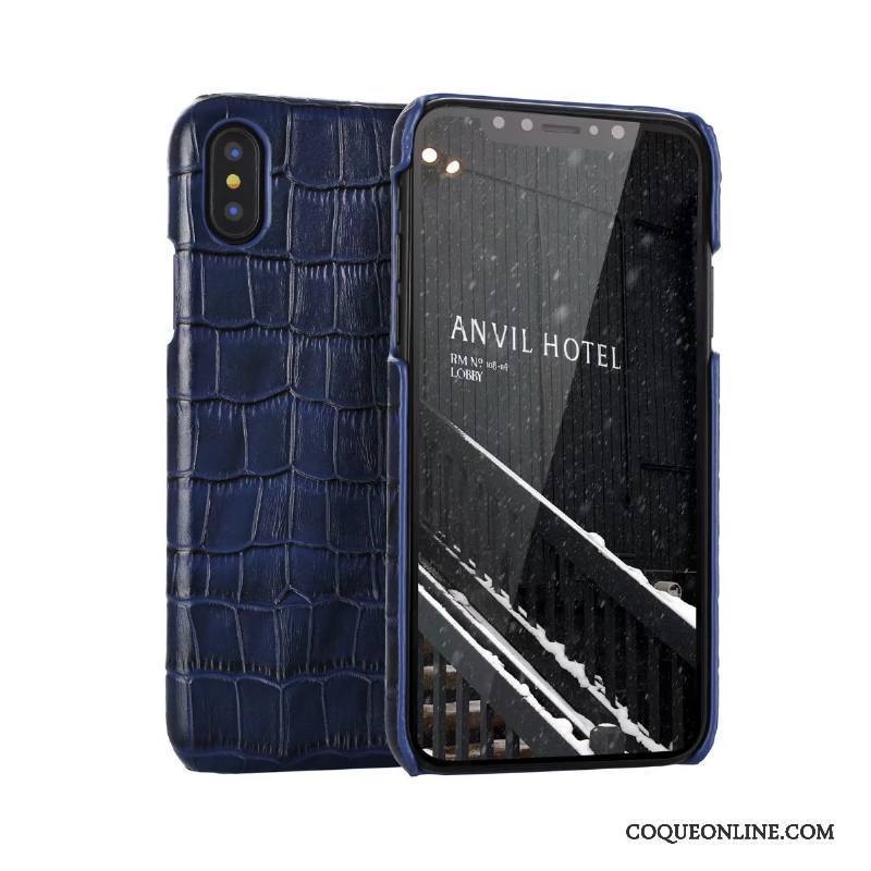 iPhone X Coque Bleu Téléphone Portable Protection Étui Incassable Étui En Cuir Business