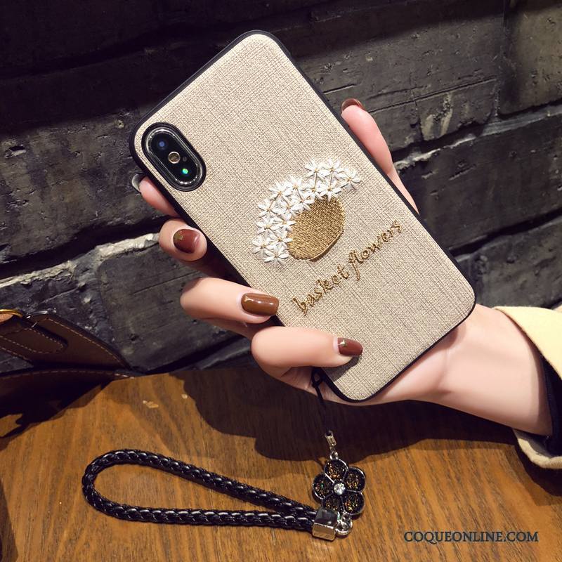 iPhone X Coque De Téléphone Fluide Doux Protection Étui Blanc Art Tendance