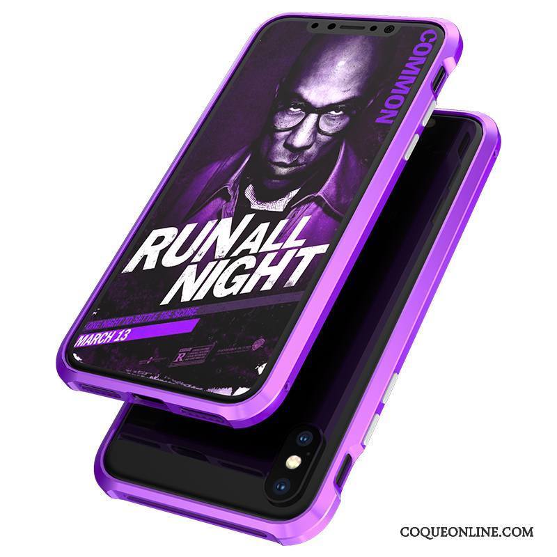 iPhone X Coque De Téléphone Violet Créatif Très Mince Tendance Métal Luxe