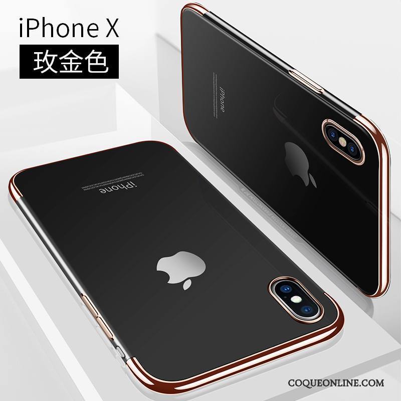 iPhone X Coque Incassable Très Mince Nouveau Étui Tout Compris Tendance Or Rose