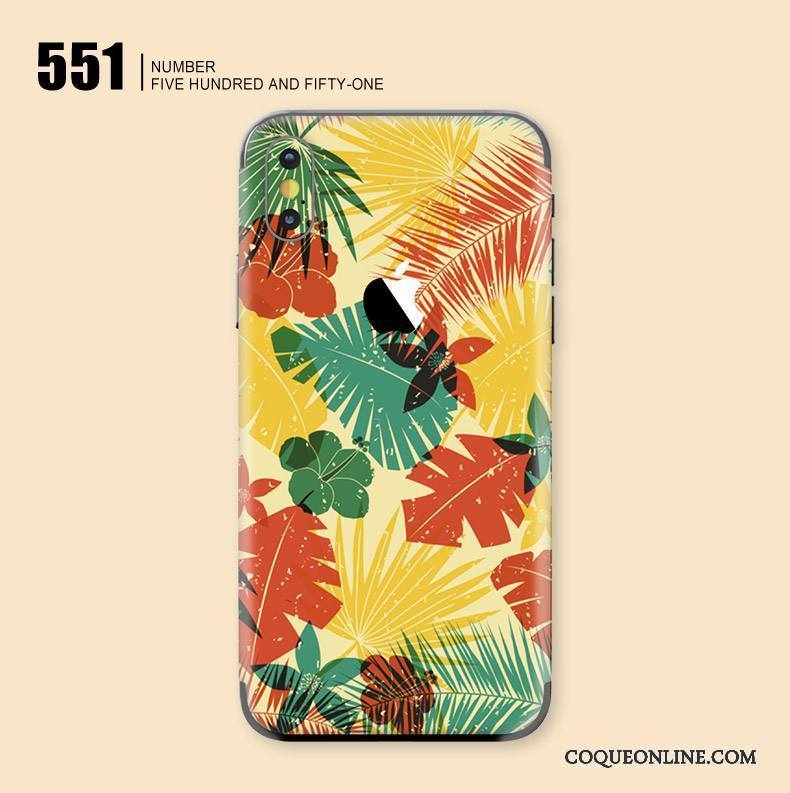 iPhone X Coque Membrane Téléphone Portable Art Protection Jaune Peinture Fleurs