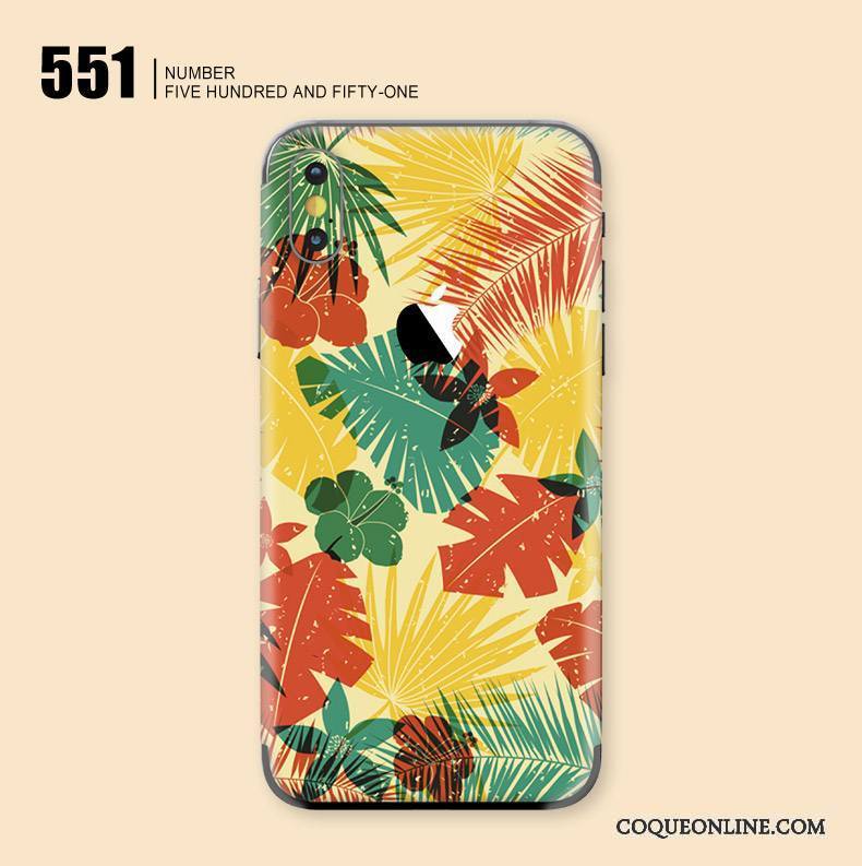 iPhone X Coque Membrane Téléphone Portable Art Protection Jaune Peinture Fleurs