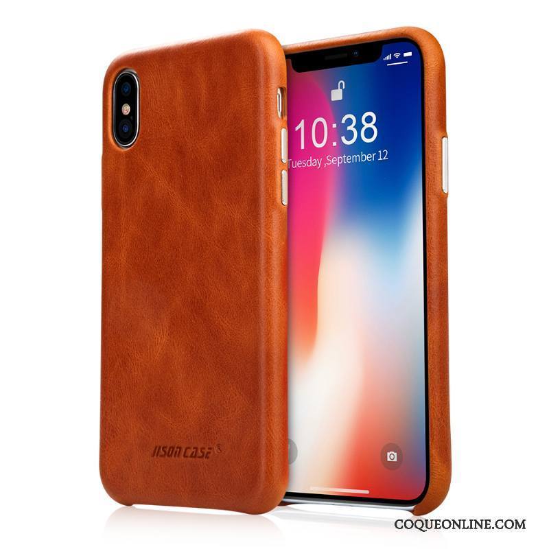 iPhone X Coque Protection Étui En Cuir Tendance Nouveau Cuir Véritable Incassable Business