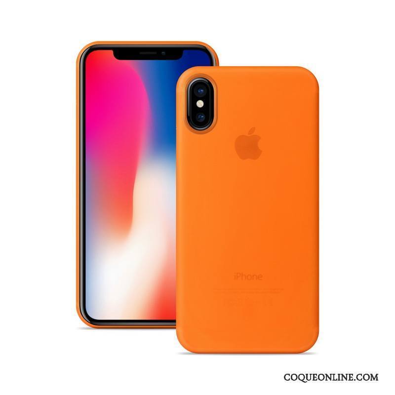 iPhone X Coque Très Mince Protection Délavé En Daim De Téléphone Orange