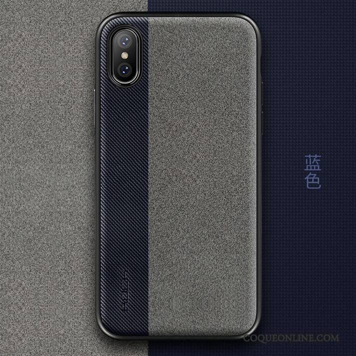 iPhone X Daim Fourrure Coque De Téléphone Bleu Flanelle Nouveau Velours Tout Compris