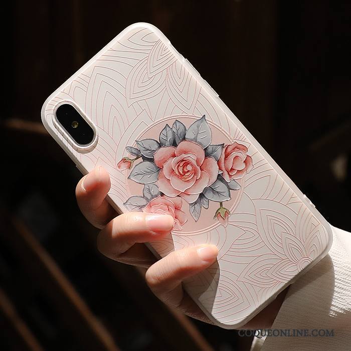 iPhone X Fluide Doux Nouveau Silicone Gaufrage Protection Coque De Téléphone Délavé En Daim