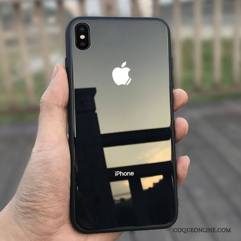 iPhone X Nouveau Coque De Téléphone Incassable Tendance Étui Silicone Verre Trempé