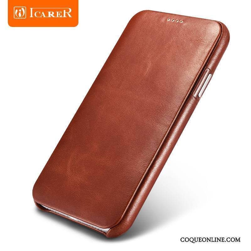 iPhone X Protection Étui En Cuir Tendance Cuir Véritable Coque De Téléphone Housse