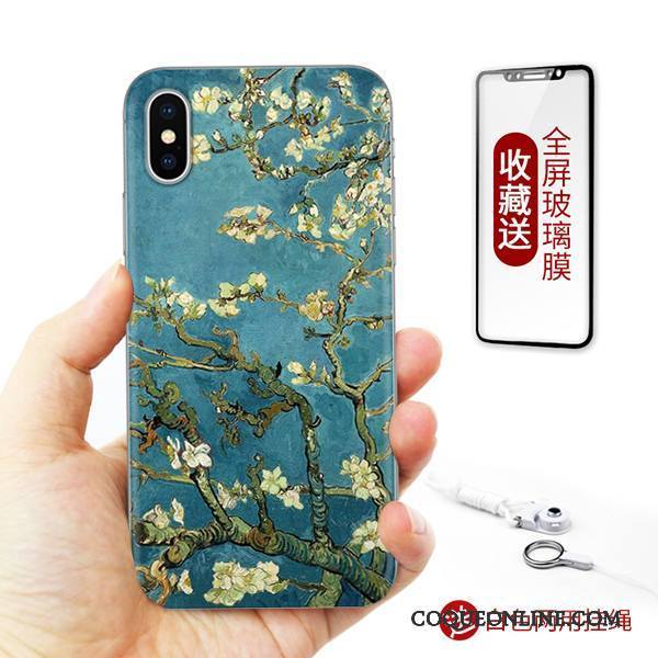 iPhone X Silicone Art Incassable Gaufrage Europe Étui Coque De Téléphone