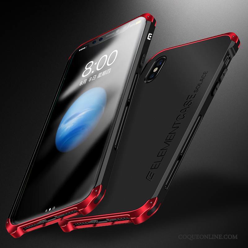 iPhone X Silicone Coque De Téléphone Marque De Tendance Ornements Suspendus Rouge Métal