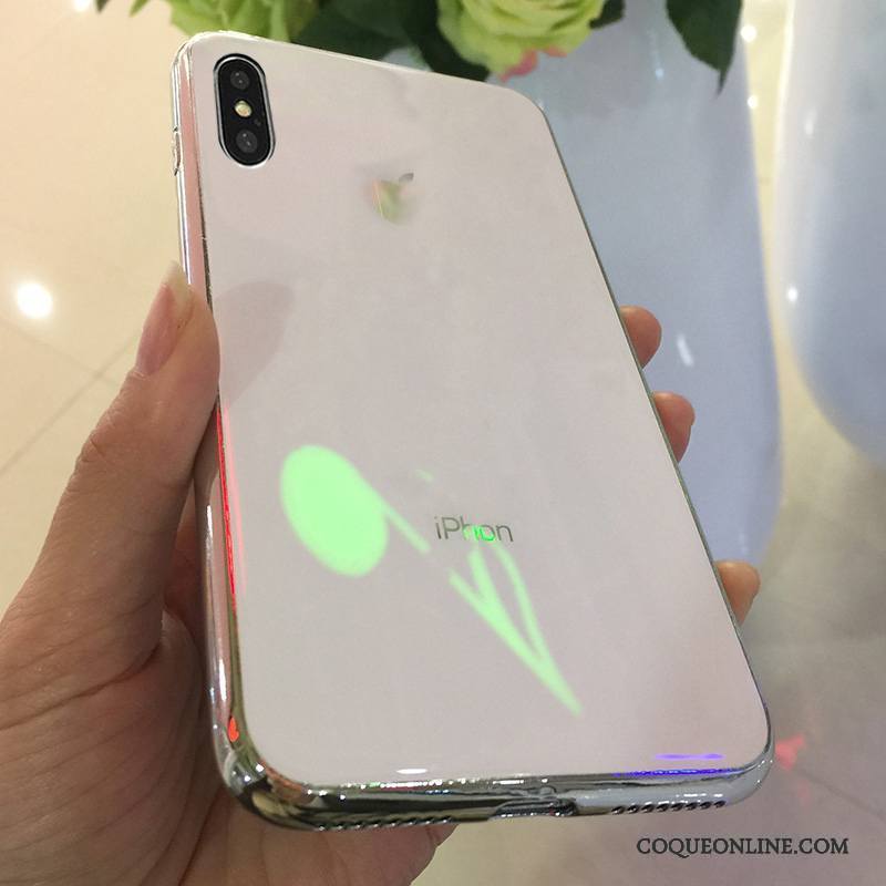 iPhone X Verre Tout Compris Silicone Blanc Incassable Coque De Téléphone Tendance