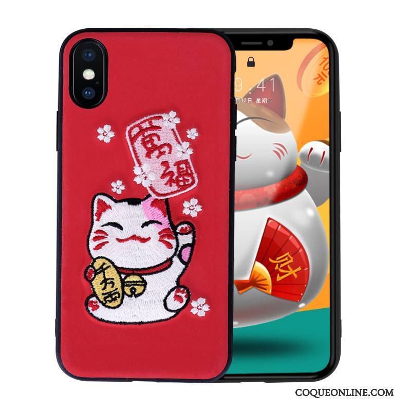 iPhone X Étui Incassable Rouge Coque De Téléphone Marque De Tendance Tout Compris Très Mince