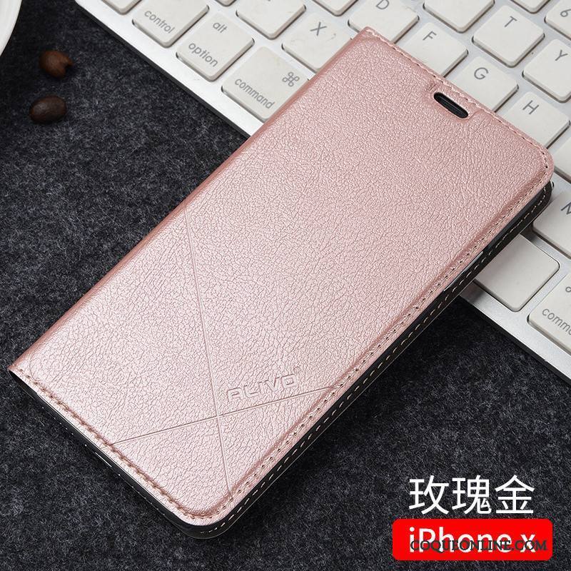 iPhone X Étui Protection Or Rose Incassable Coque De Téléphone Tout Compris Tendance