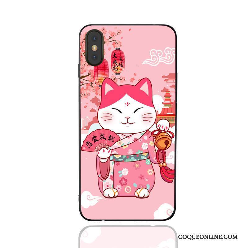 iPhone X Étui Richesse Peinture Dessin Animé Chat Nouveau Coque De Téléphone