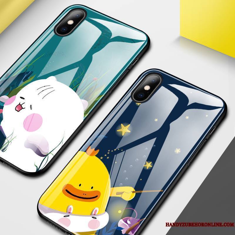 iPhone Xs Coque Tout Compris Marque De Tendance Verre Dessin Animé Nouveau Charmant Net Rouge