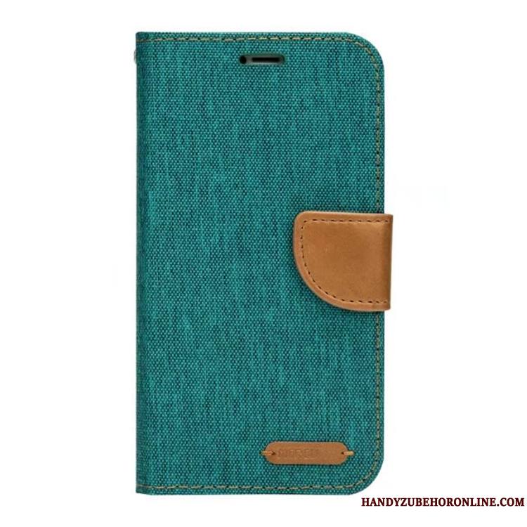 iPhone Xs Max Carte Sac Carte Clamshell Coque De Téléphone Étui En Cuir Portefeuille Vert