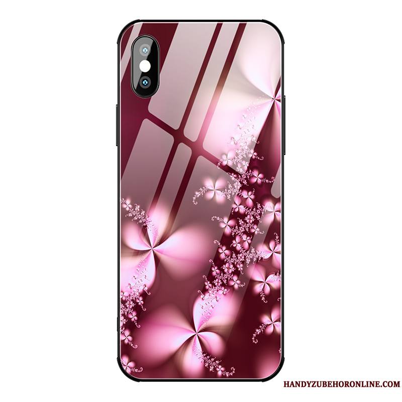 iPhone Xs Max Coque Incassable Rouge Tout Compris Net Rouge Étui Marque De Tendance Verre