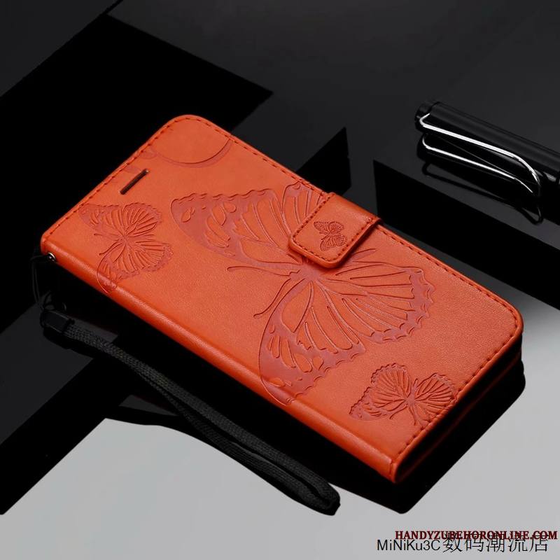 iPhone Xs Max Coque Orange Housse Étui En Cuir Silicone Tout Compris Protection Incassable