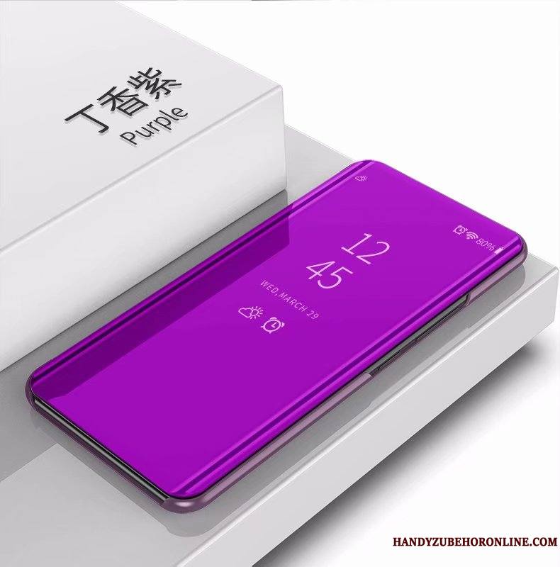 iPhone Xs Max Nouveau Miroir Coque De Téléphone Violet Étui En Cuir Marque De Tendance