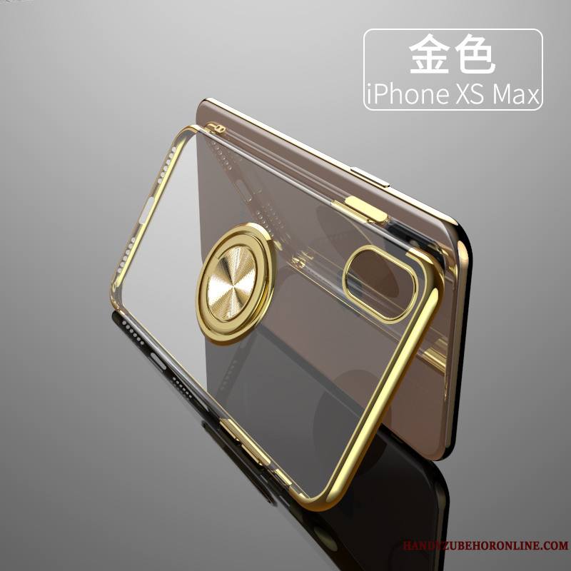 iPhone Xs Max Silicone Or Nouveau Anneau Coque De Téléphone Support Tout Compris
