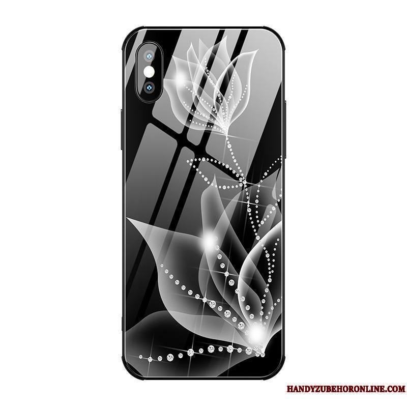 iPhone Xs Noir Verre Coque De Téléphone Célébrité Mode Incassable Créatif