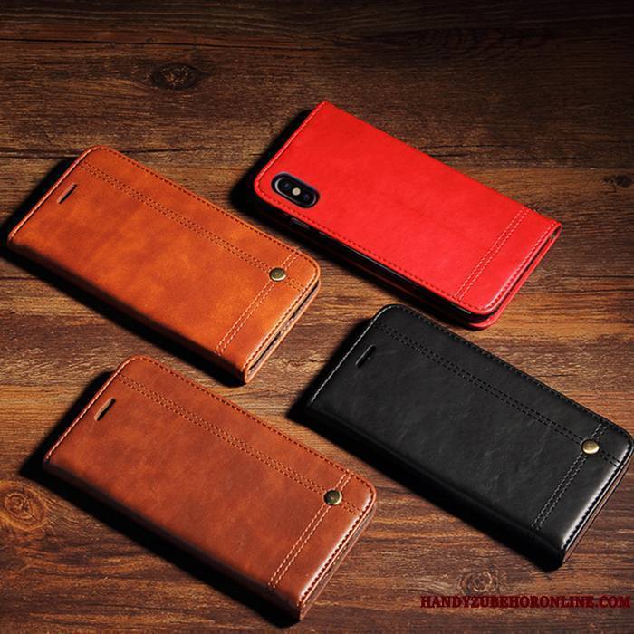 iPhone Xs Nouveau Cuir Véritable Étui Coque De Téléphone Protection Housse Fluide Doux