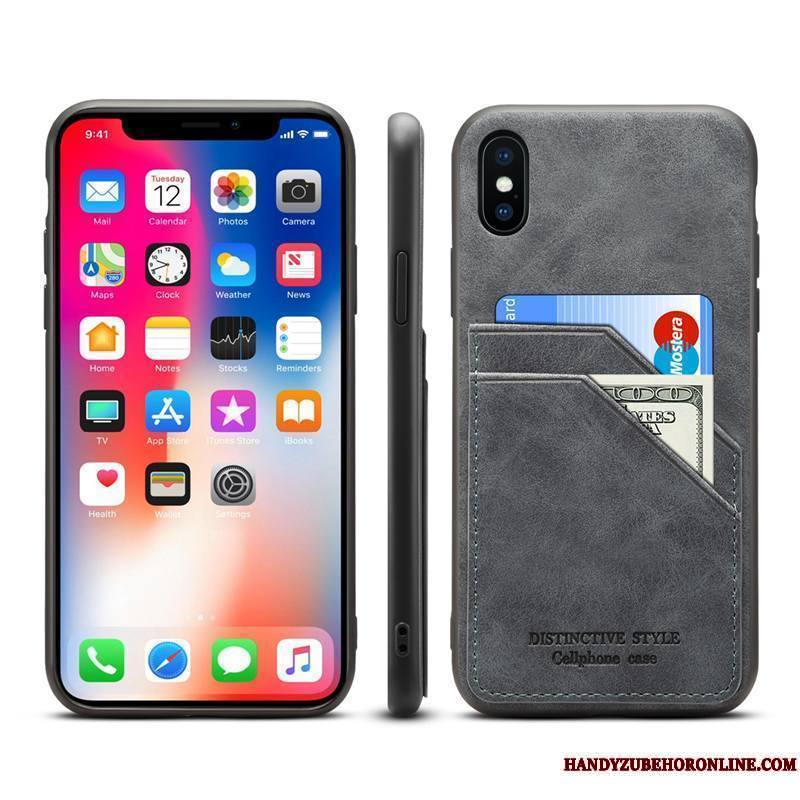 iPhone Xs Étui En Cuir Fluide Doux Incassable Qualité Coque De Téléphone Très Mince Tout Compris